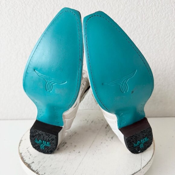 Lane CHASE THE WIND Womens Cowboy Bootie 8.5 Western Short White Cowgirl Boots - Picture 8 of 11